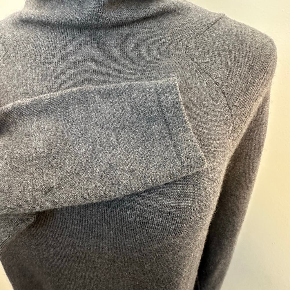 Talbots Merino Wool Turtleneck Sweater Dress Charcoal Gray S Luxury Minimalist - Picture 5 of 9
